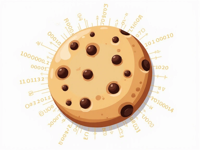 Ilustração de um biscoito digital representando um cookie de internet.
