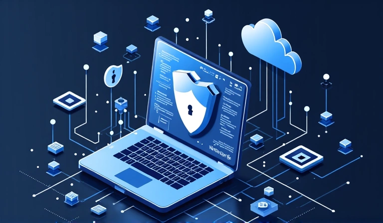 Ilustração de segurança de dados e privacidade online